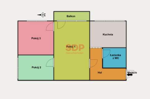 3 pokoje z balkonem Teofilów 46,85 m2