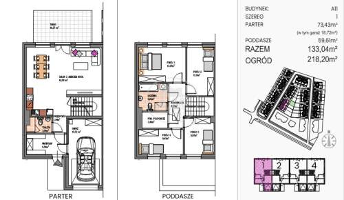 Skrajny segment z garażem i dużym ogrodem 280 m2