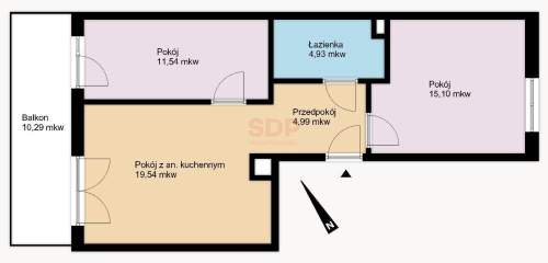58 m2 z dużym balkonem w zielonej okolicy, parking