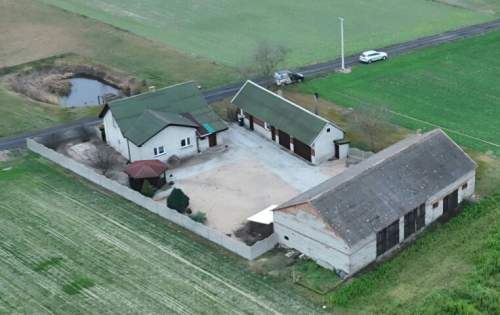 Sprzedam piękne siedlisko dom 100 m2 i budynki staw - Przedecz