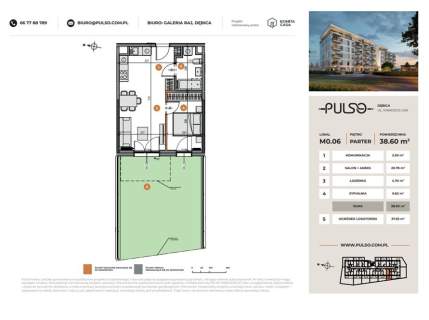 38,60m 2 pokojowe z ogródkiem Dębica ul. Lisa
