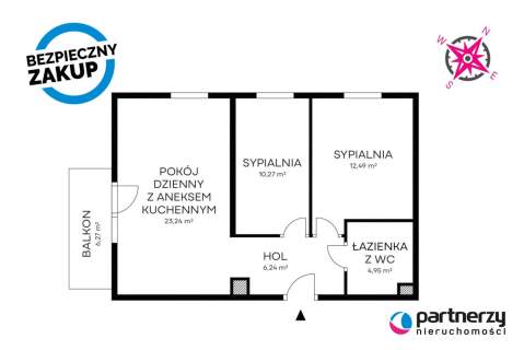 3 pokoje z balkonem i komórką lokatorską