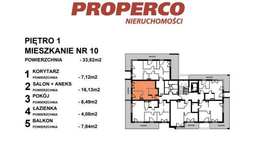 Mieszkanie 2pok., 2p., 34m2, Kielce, Czarnów