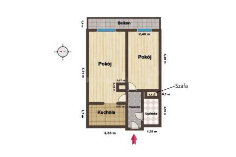 2 pokoje/ 1 piętro / balkon / Zabrze - Zaborze