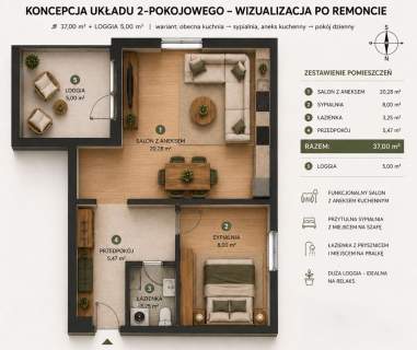 Mieszkanie 37 m w centrum Kielc z balkonem