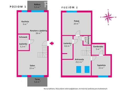 Mieszkanie 134 m 2poziomy 2balkony I Chojnice