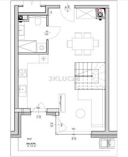 Dwupoziomowy apartament z tarasem Poligonowa