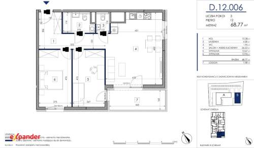 3 pokoje 68 m balkon blisko tramwaj bez prowizji