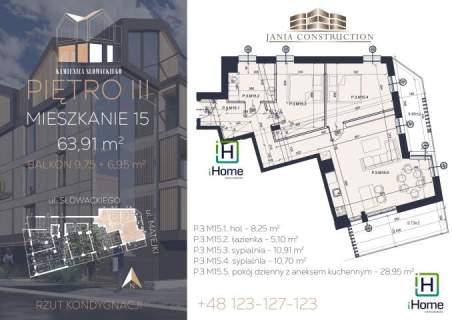 Centrum-Garaż podziemny-Winda- 2 Balkony