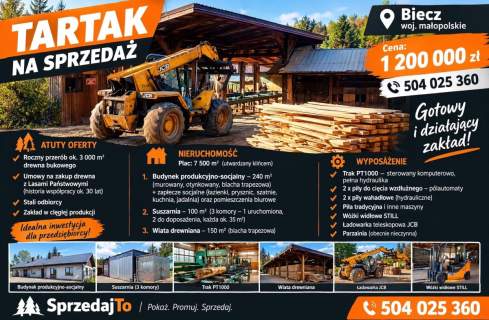 Sprzedam tartak Biecz Małopolskie