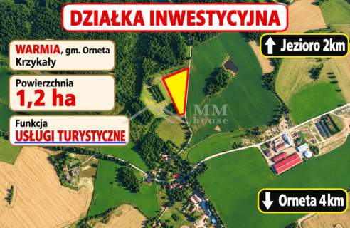 Działka inwestycyjna turystyka 1,2ha na Warmii