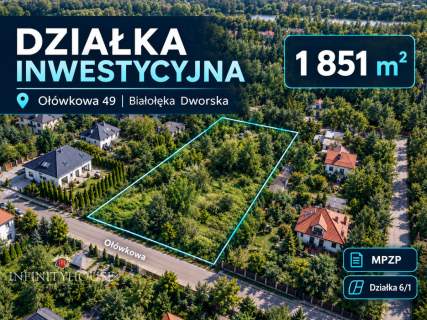 Działka inwestycyjna 1 851 m MPZP Białołęka