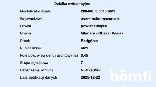 działka RIVa 2,61 ha Zaścianki, elbląski