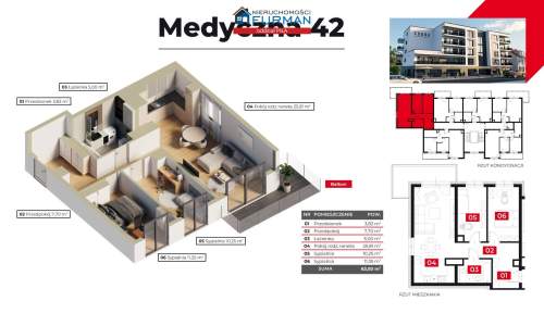 Mieszkanie na sprzedaż, 63,94 m2, Piła