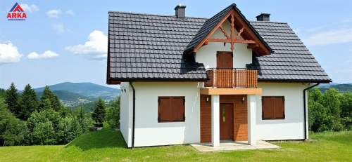 Widok na Beskid, Gorce i Babią Górę Las 2 domy