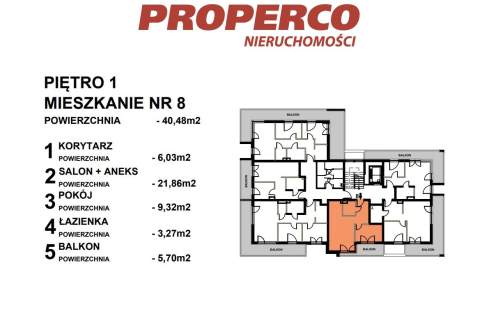 Mieszkanie 2pok., 1pię., 40,48m2, Kielce, Czarnów