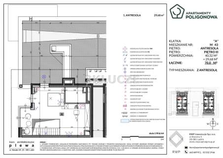 Apartament z antresolą i tarasem 63m2
