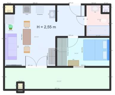 Funkcjonalne 2 pok.36,6m2 kom.2,7m2 m.garaż. TARAS