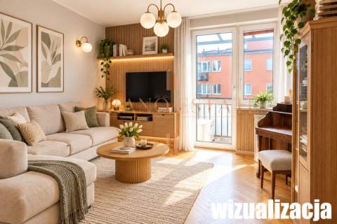 Własnościowe 3 słoneczne pokoje balkon 54,76m2