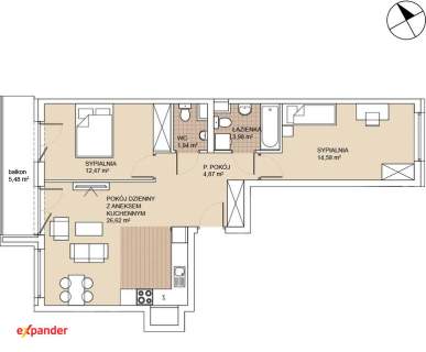 GOTOWE do odbioru 3pokoje 65mkw/ Balkon