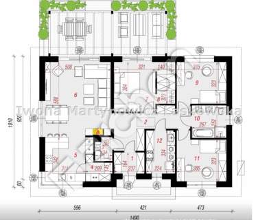 Dom parterowy, 109m2, 890m2, Gmina Ścinawa