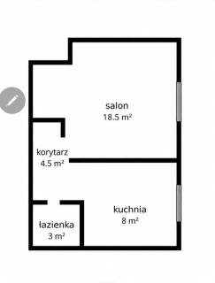 34 m z potencjałem na 2 pokoje ciche Koło Obozowa 89