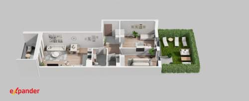 3 pokoje Ogródek loggia Dwustronne 74 m 