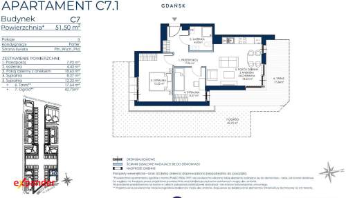 Luksusowy apartament z balkonem, miejsce na jacht, MARINA