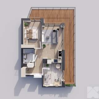 Sunrise Park Mieszkanie nr 2.6 3 pokoje 47,42 m2 balkon