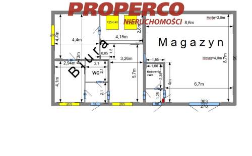 Hala i biuro, 145 m2, Kielce, Pod Telegrafem