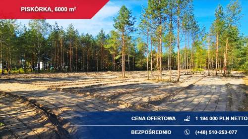 6x1000m2 Teren inwestycyjny pod małe osiedle Piskórka, gm....