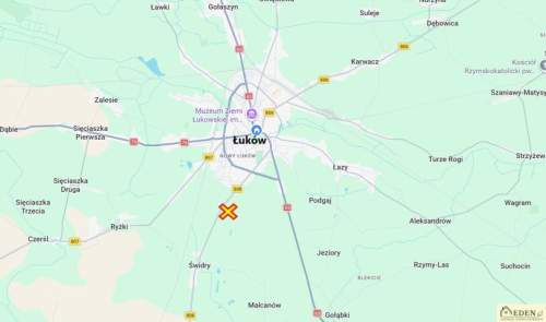 Działka przemysłowa 0,6226 ha w Świdrach pod Łukowem