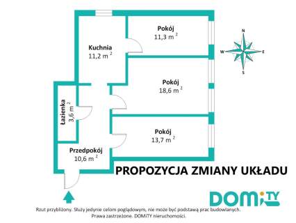 Dzień pok. 20.10 Można wydzielić 3-4 pokoje