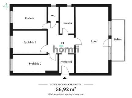 3 lub 4 pokoje Metro Wilanowska Balkon