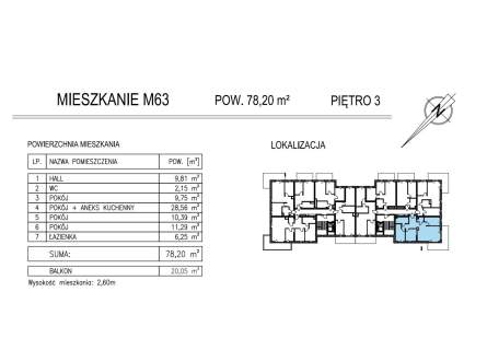 Mieszkanie 4 pok., 78,20m2, KSM, Al. Solidarności