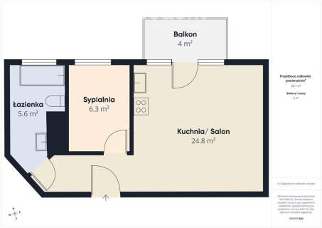 2 pokoje, balkon, niskie opłaty, Kokoszki