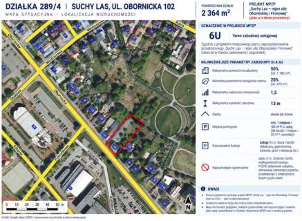 Nieruchomość inwestycyjna usługowa Obornicka Suchy Las