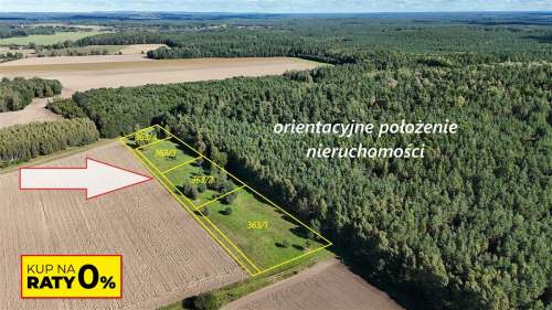 na raty - działka pod lasem - 45 km od morza Dar