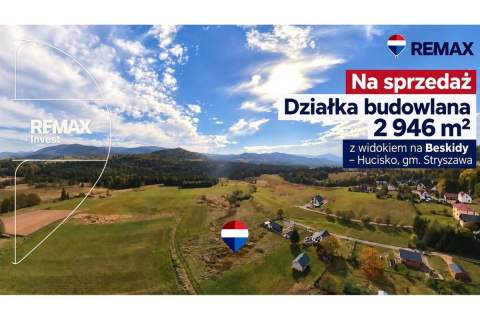 Działka budowlana 2 946 m z widokiem na Beskidy