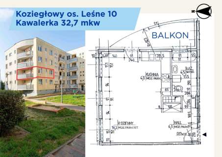 Kawalerka Koziegłowy, os. Osiedle Leśne 10