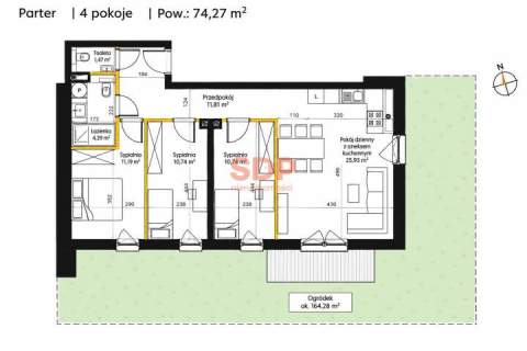 Apartament 4 pokoje z prywatnym ogrodem 74 m2 Wrocław Maślice