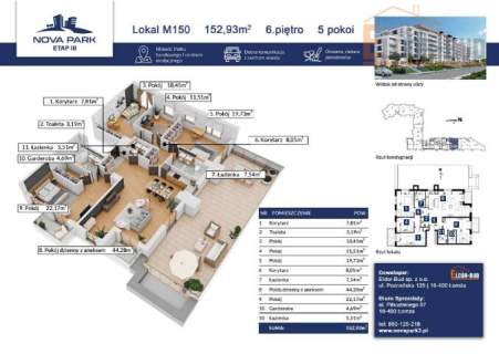 Duży apartament z dwoma balkonami M-150