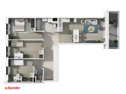NOWA INWESTYCJA 4 pokoje balkon 76,85 m2 os. Mokre
