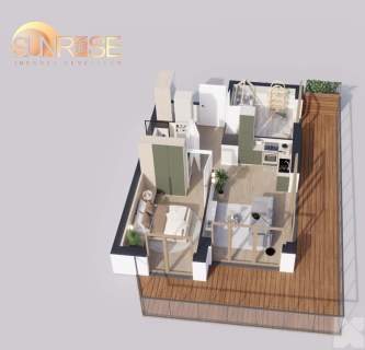 Sunrise Park Mieszkanie nr 2.2 3 pokoje 47,42 m2 balkon