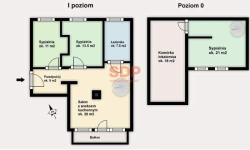 4 pokoje 2 poziomy 104 m2