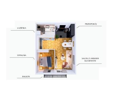 Nowe mieszkanie 2pok, 42,88m2, Jędrzejów.