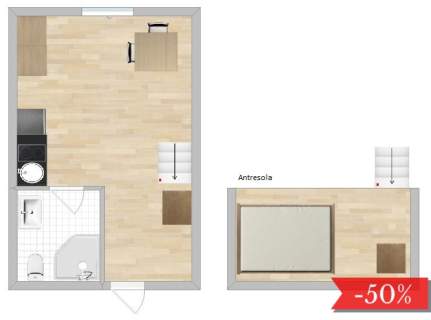 Gdańska 46, Polesie, przytulne studio z antresolą