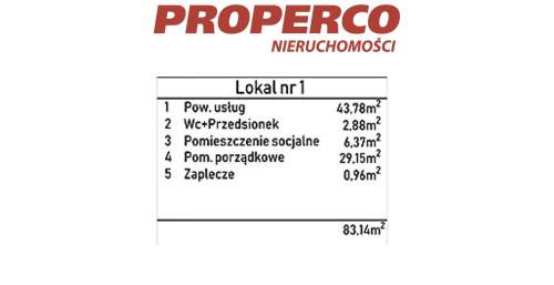 Nowy lokal 83,5m2 usługi handel biuro Plaza Tower