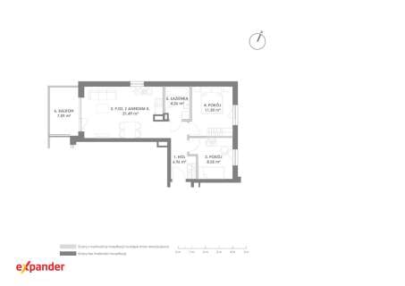 3-pokojowe mieszkanie z balkonem 52,46 m Rumia