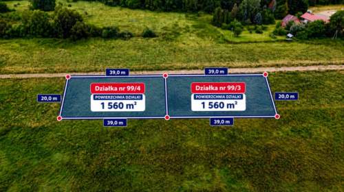 Działka budowlana 1560 m MPZP Sycewice k. Słupska